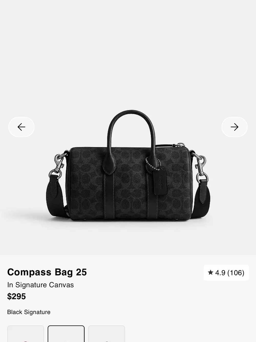NWT - COACH - Compass 25 - Black Signature - Picture 10 of 13